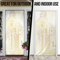 Samoa Lotu Tamaiti Mamanu Siapo Door Cover Golden Plumeria - Polynesian Pride