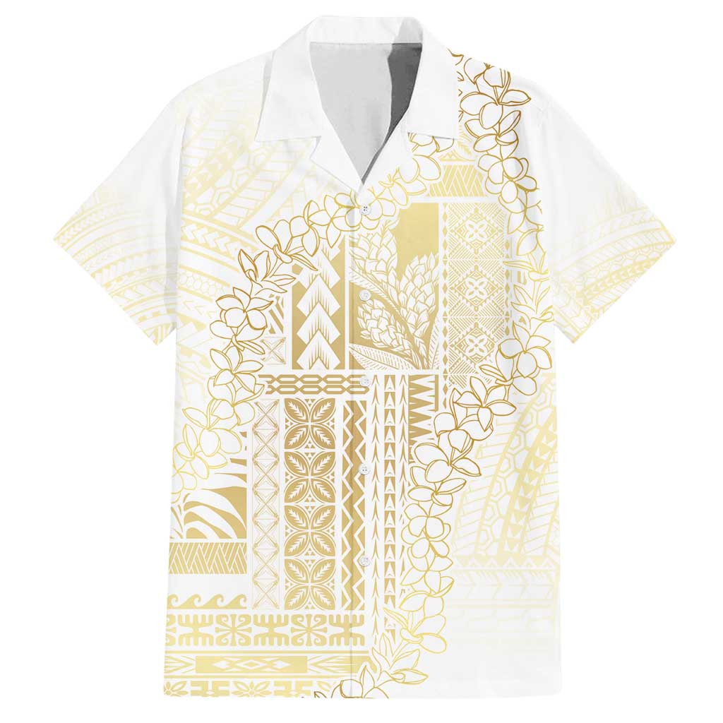 Samoa Lotu Tamaiti Mamanu Siapo Family Matching Puletasi and Hawaiian Shirt Golden Plumeria - Polynesian Pride