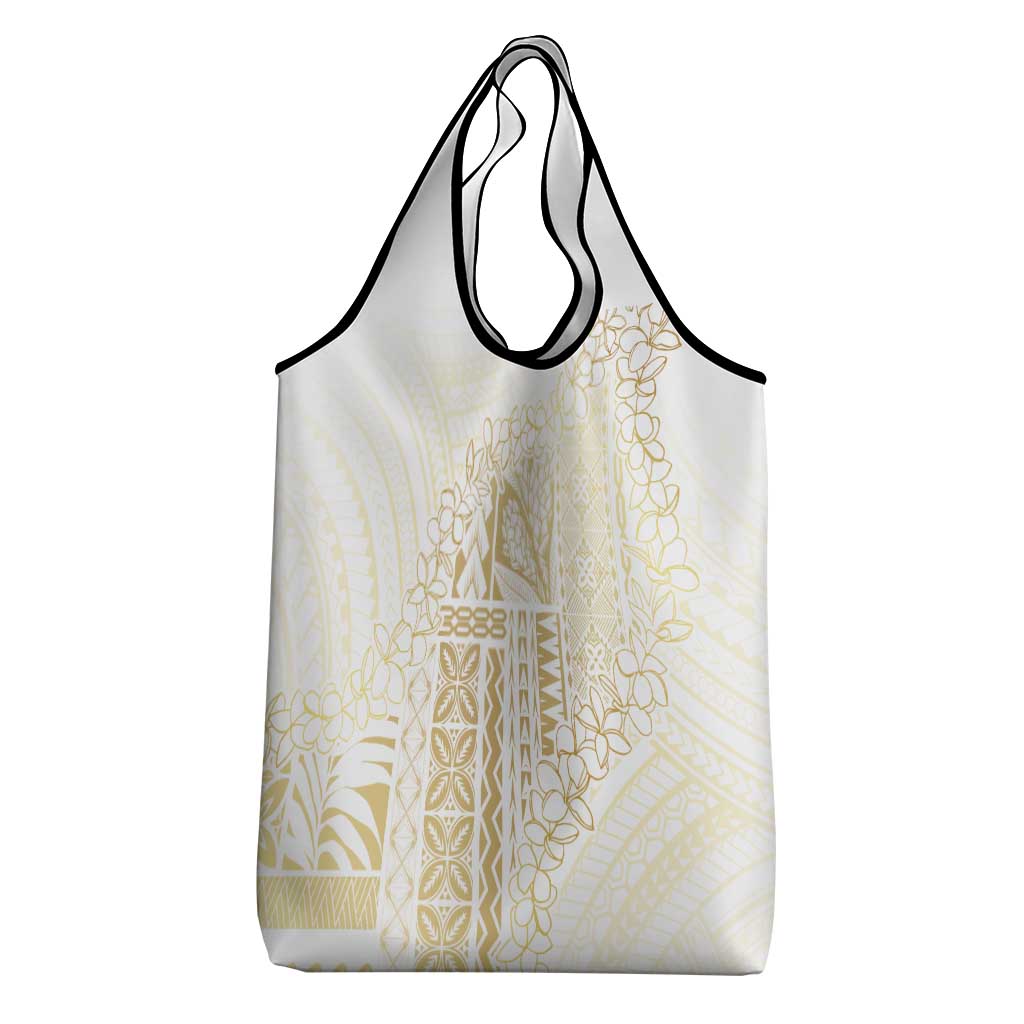 Samoa Lotu Tamaiti Mamanu Siapo Grocery Bag Golden Plumeria - Polynesian Pride