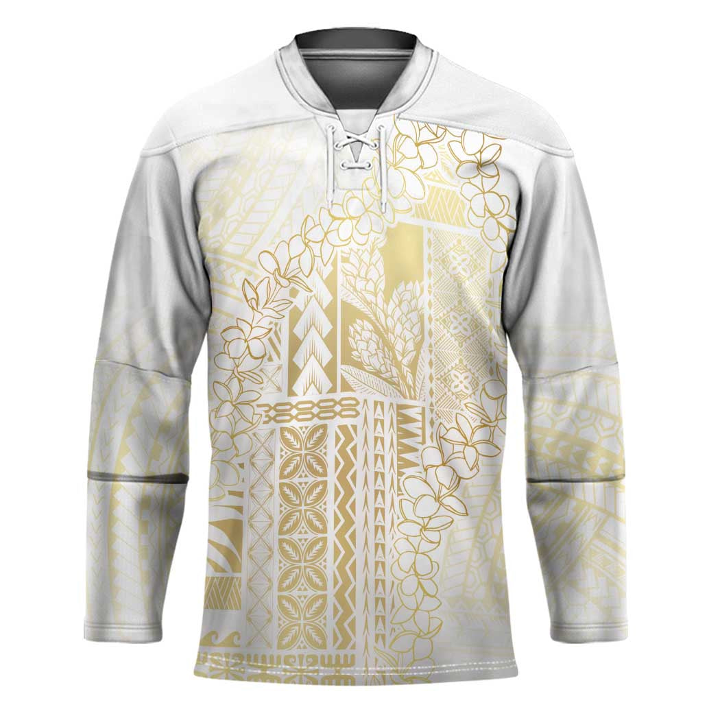Samoa Lotu Tamaiti Mamanu Siapo Hockey Jersey Golden Plumeria - Polynesian Pride