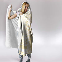 Samoa Lotu Tamaiti Mamanu Siapo Hooded Blanket Golden Plumeria - Polynesian Pride