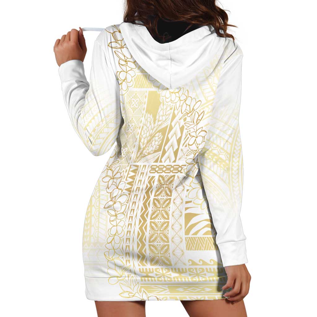 Samoa Lotu Tamaiti Mamanu Siapo Hoodie Dress Golden Plumeria - Polynesian Pride
