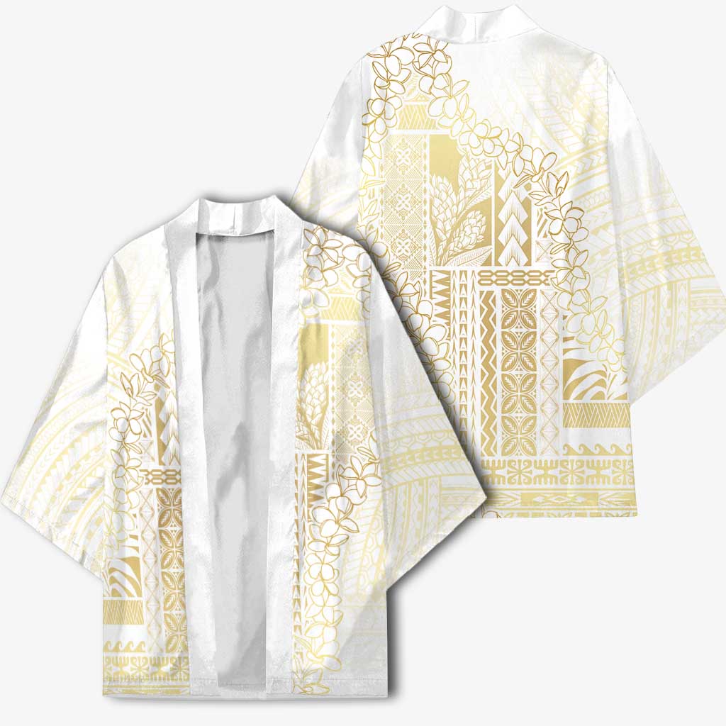 Samoa Lotu Tamaiti Mamanu Siapo Kimono Golden Plumeria - Polynesian Pride