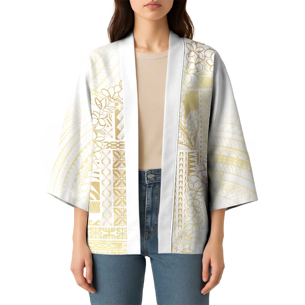 Samoa Lotu Tamaiti Mamanu Siapo Kimono Golden Plumeria - Polynesian Pride