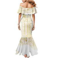 Samoa Lotu Tamaiti Mamanu Siapo Mermaid Dress Golden Plumeria - Polynesian Pride