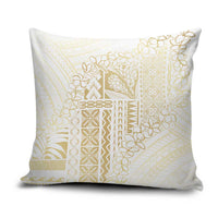 Samoa Lotu Tamaiti Mamanu Siapo Pillow Cover Golden Plumeria - Polynesian Pride