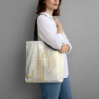 Samoa Lotu Tamaiti Mamanu Siapo Tote Bag Golden Plumeria - Polynesian Pride