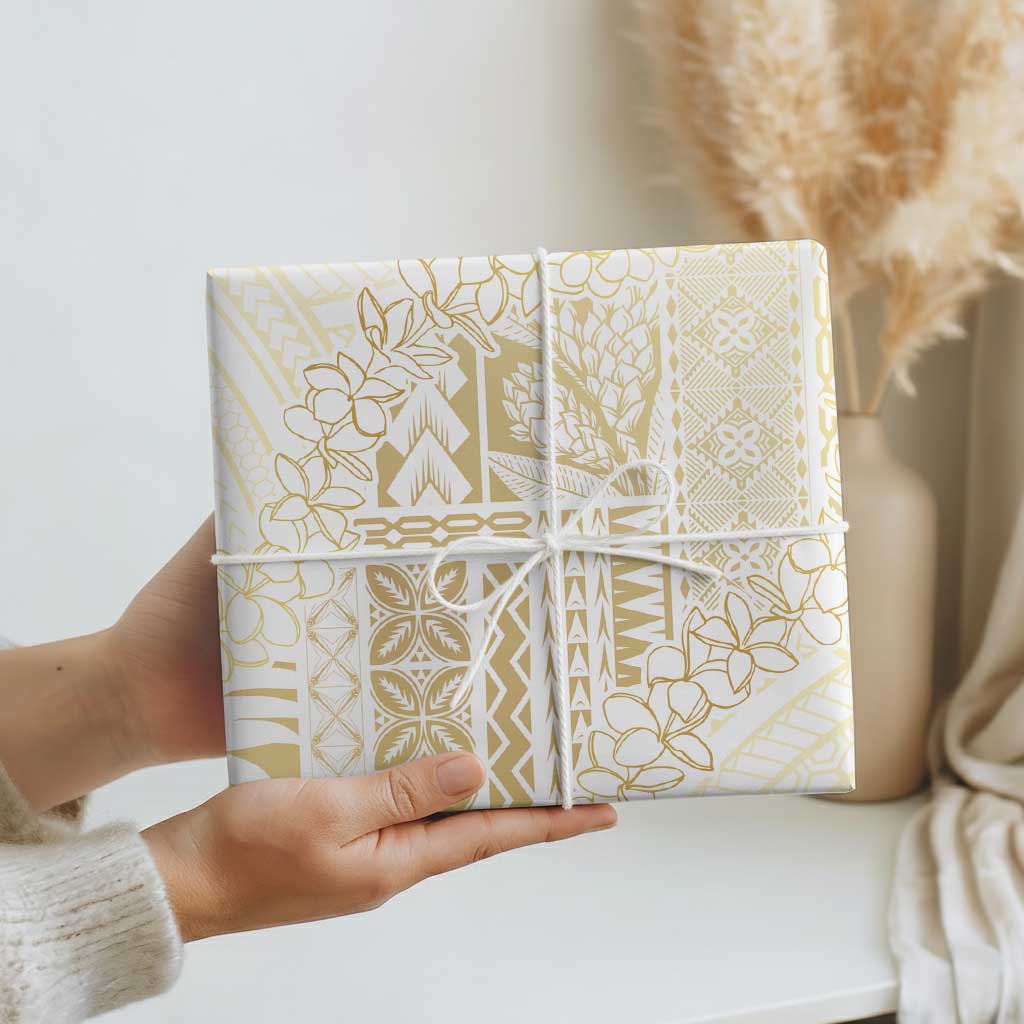 Samoa Lotu Tamaiti Mamanu Siapo Wrapping Paper Golden Plumeria