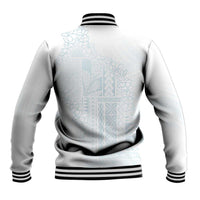 Samoa Lotu Tamaiti Mamanu Siapo Baseball Jacket Off White Plumeria - Polynesian Pride