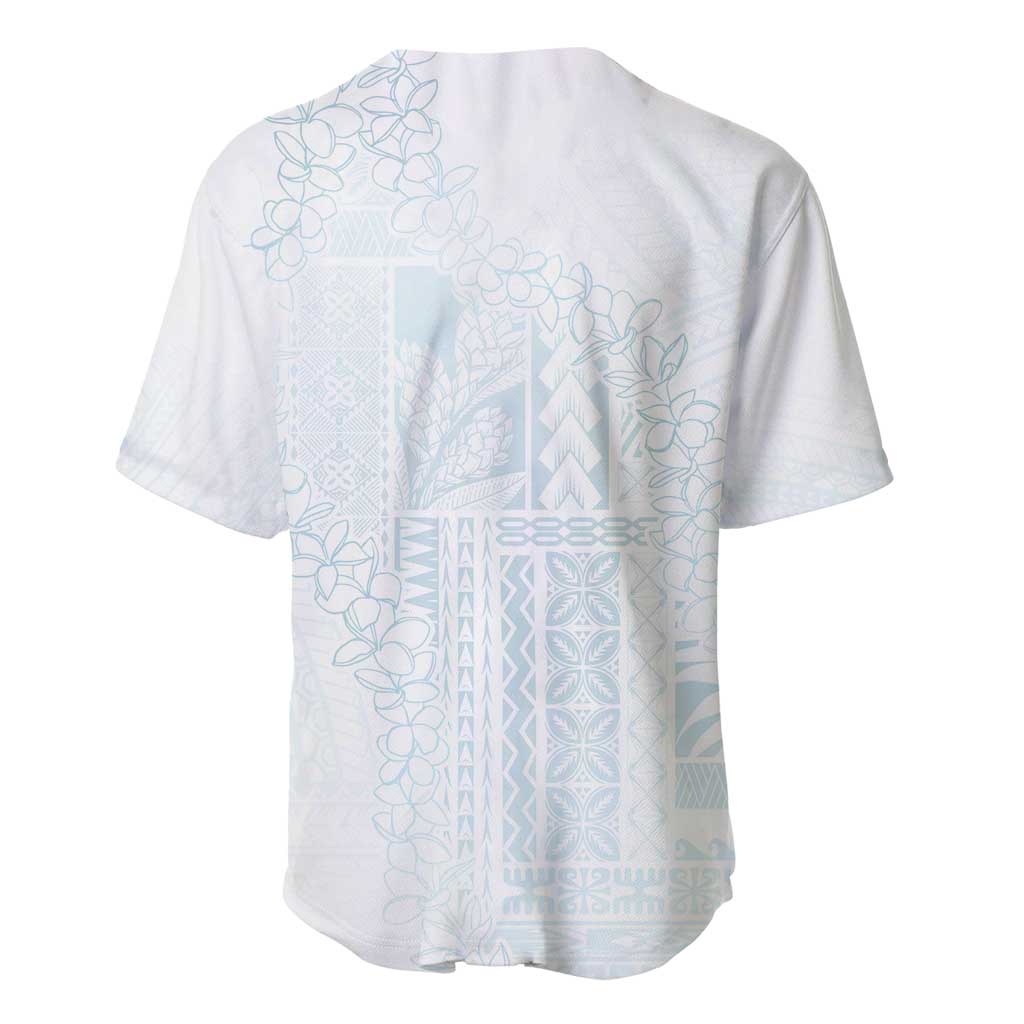 Samoa Lotu Tamaiti Mamanu Siapo Baseball Jersey Off White Plumeria - Polynesian Pride