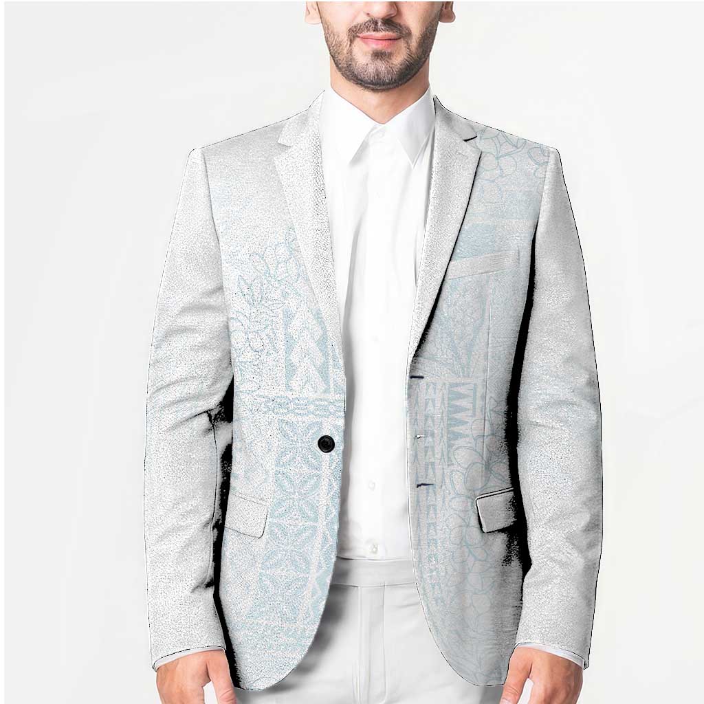 Samoa Lotu Tamaiti Mamanu Siapo Blazer Off White Plumeria - Polynesian Pride