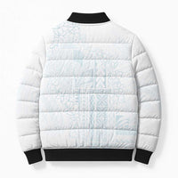 Samoa Lotu Tamaiti Mamanu Siapo Bomber Puffer Jacket Off White Plumeria LT7 - Polynesian Pride