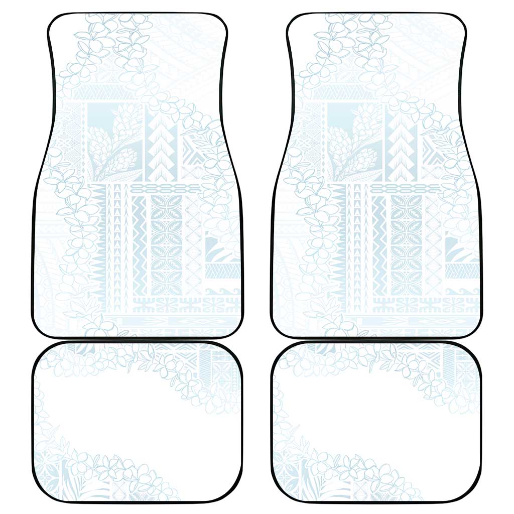 Samoa Lotu Tamaiti Mamanu Siapo Car Mats Off White Plumeria - Polynesian Pride