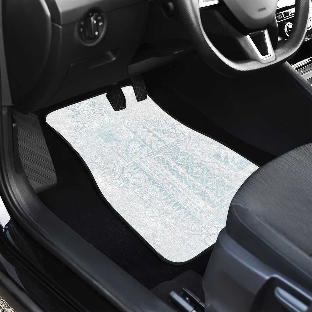 Samoa Lotu Tamaiti Mamanu Siapo Car Mats Off White Plumeria - Polynesian Pride
