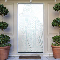 Samoa Lotu Tamaiti Mamanu Siapo Door Cover Off White Plumeria - Polynesian Pride