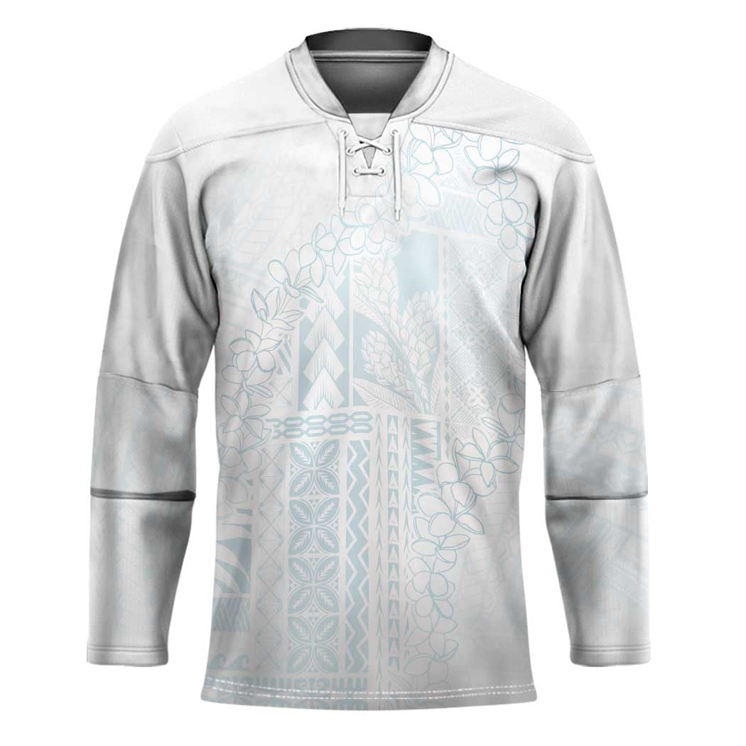 Samoa Lotu Tamaiti Mamanu Siapo Hockey Jersey Off White Plumeria - Polynesian Pride