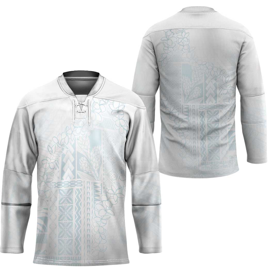 Samoa Lotu Tamaiti Mamanu Siapo Hockey Jersey Off White Plumeria - Polynesian Pride
