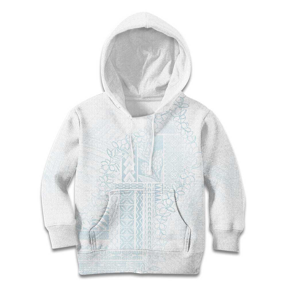 Samoa Lotu Tamaiti Mamanu Siapo Kid Hoodie Off White Plumeria LT7 Hoodie Baby Blue - Polynesian Pride