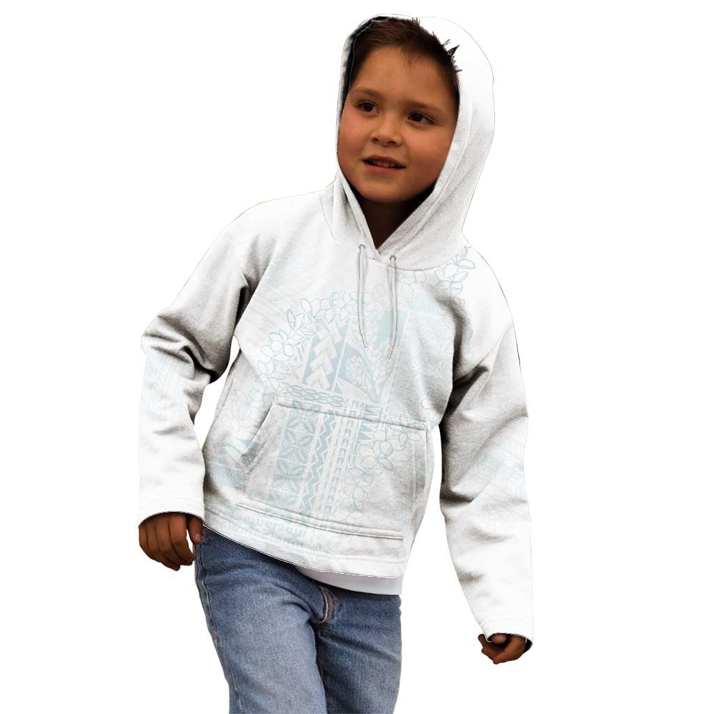 Samoa Lotu Tamaiti Mamanu Siapo Kid Hoodie Off White Plumeria LT7 - Polynesian Pride