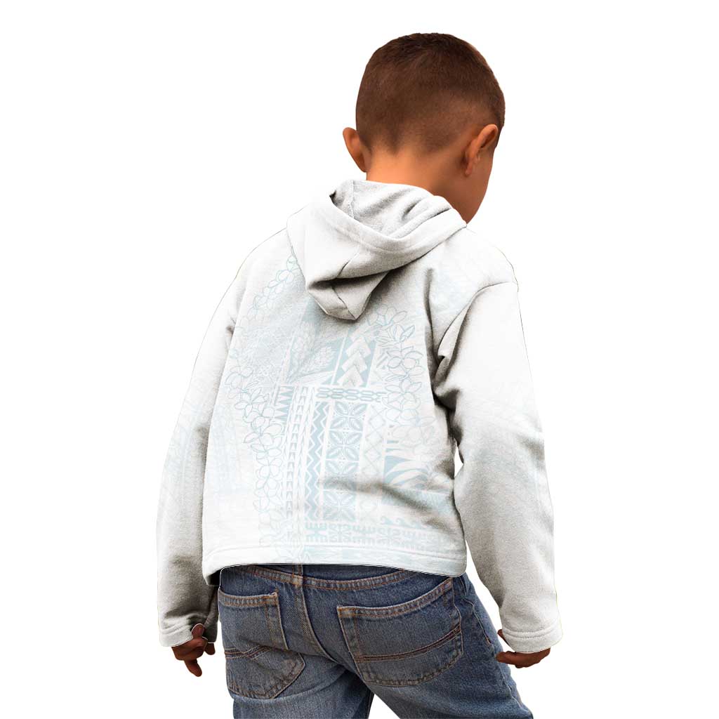 Samoa Lotu Tamaiti Mamanu Siapo Kid Hoodie Off White Plumeria LT7 - Polynesian Pride