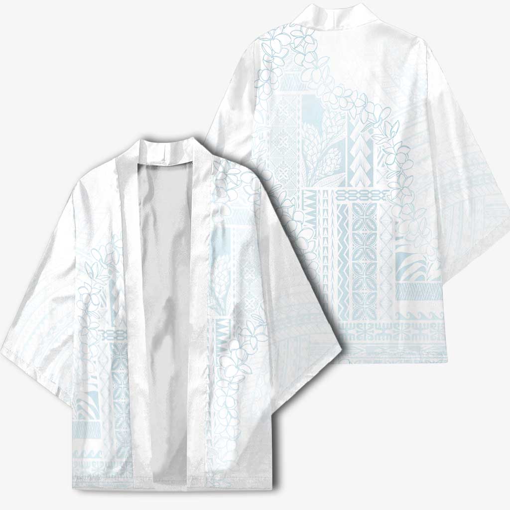 Samoa Lotu Tamaiti Mamanu Siapo Kimono Off White Plumeria - Polynesian Pride