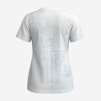 Samoa Lotu Tamaiti Mamanu Siapo Scrub Top Off White Plumeria - Polynesian Pride