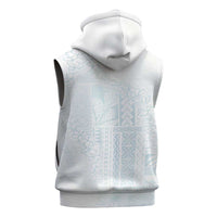 Samoa Lotu Tamaiti Mamanu Siapo Sleeveless Zip Hoodie Off White Plumeria - Polynesian Pride