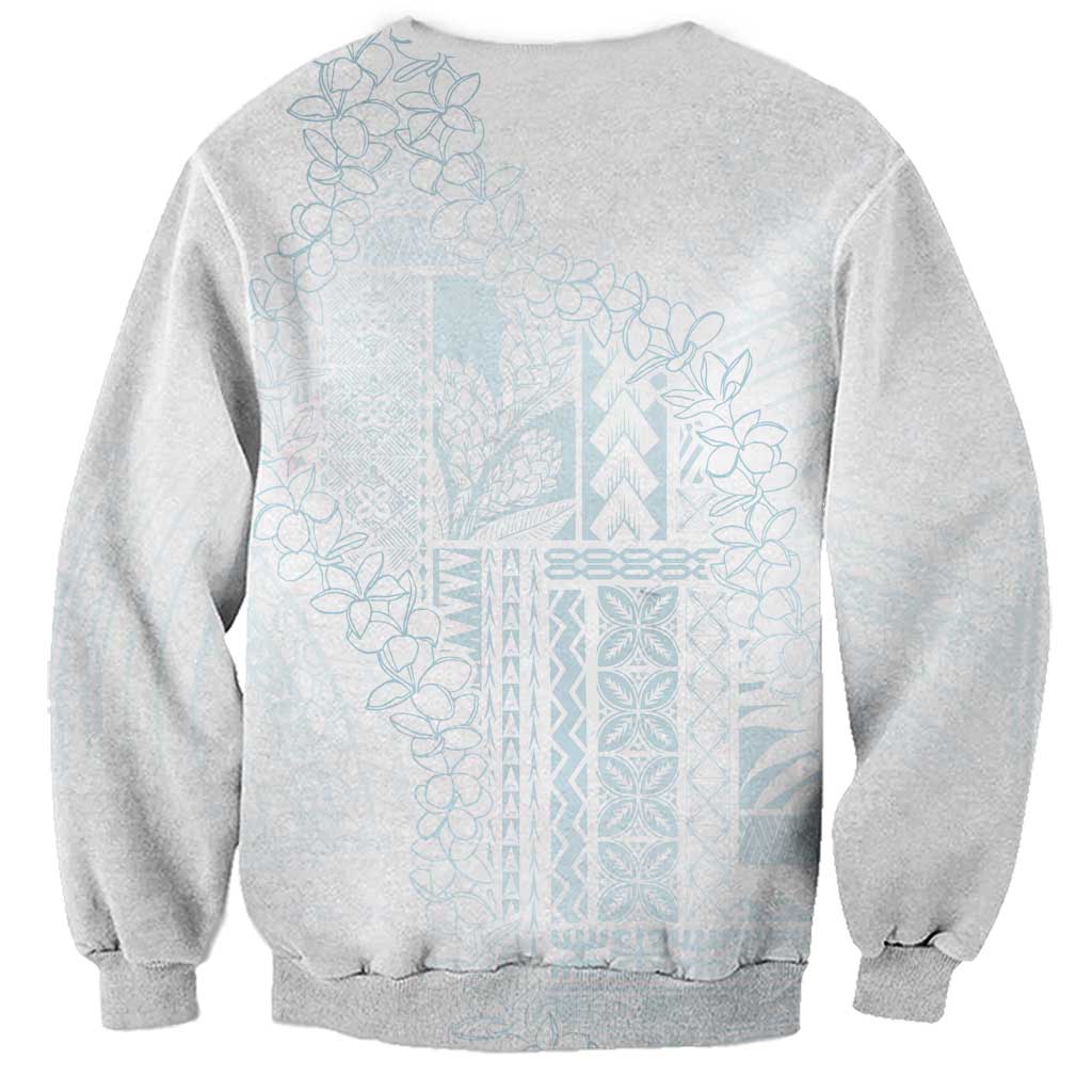 Samoa Lotu Tamaiti Mamanu Siapo Sweatshirt Off White Plumeria - Polynesian Pride