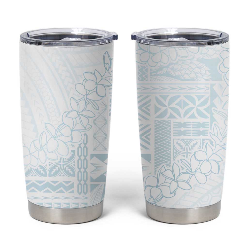 Samoa Lotu Tamaiti Mamanu Siapo Tumbler Cup Off White Plumeria - Polynesian Pride