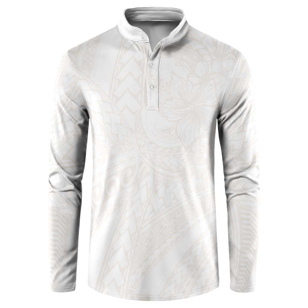 Samoa Lotu Tamaiti Ivory Button Sweatshirt Teuila Tatau - Polynesian Pride