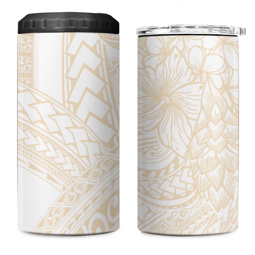 Samoa Lotu Tamaiti Ivory 4 in 1 Can Cooler Tumbler Teuila Tatau - Polynesian Pride