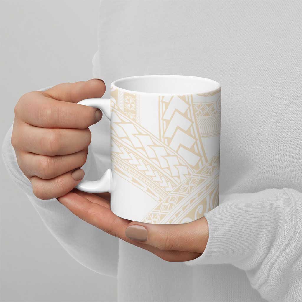 Samoa Lotu Tamaiti Ivory Ceramic Mug Teuila Tatau - Polynesian Pride