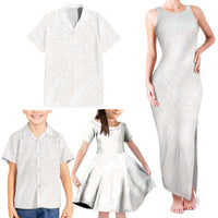 Samoa Lotu Tamaiti Ivory Family Matching Tank Maxi Dress and Hawaiian Shirt Teuila Tatau - Polynesian Pride