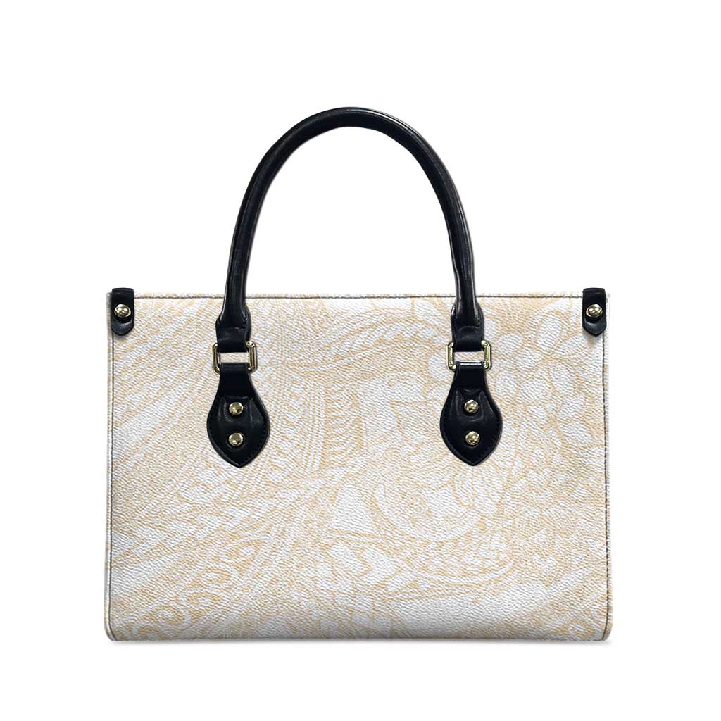 Samoa Lotu Tamaiti Ivory Leather Bag Teuila Tatau - Polynesian Pride