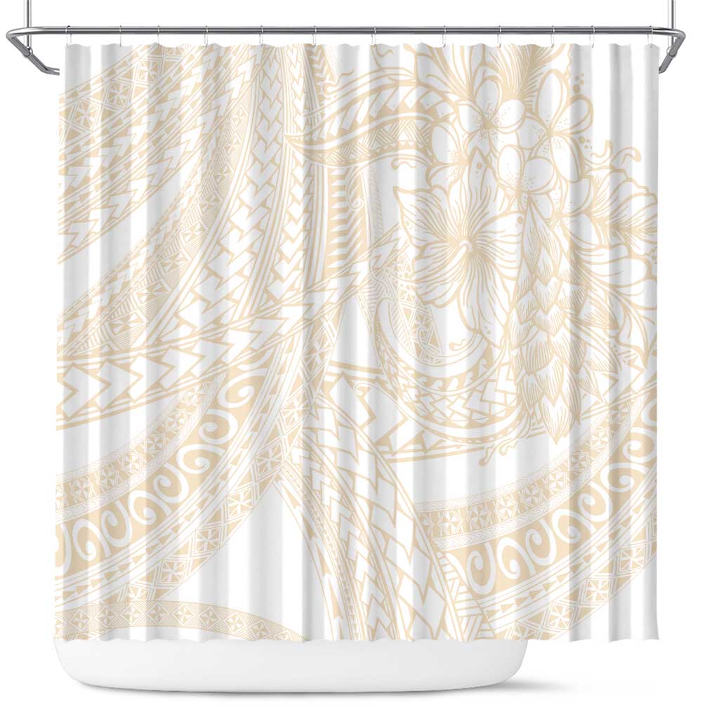 Samoa Lotu Tamaiti Ivory Shower Curtain Teuila Tatau - Polynesian Pride