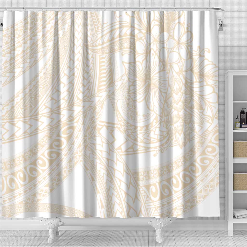 Samoa Lotu Tamaiti Ivory Shower Curtain Teuila Tatau - Polynesian Pride