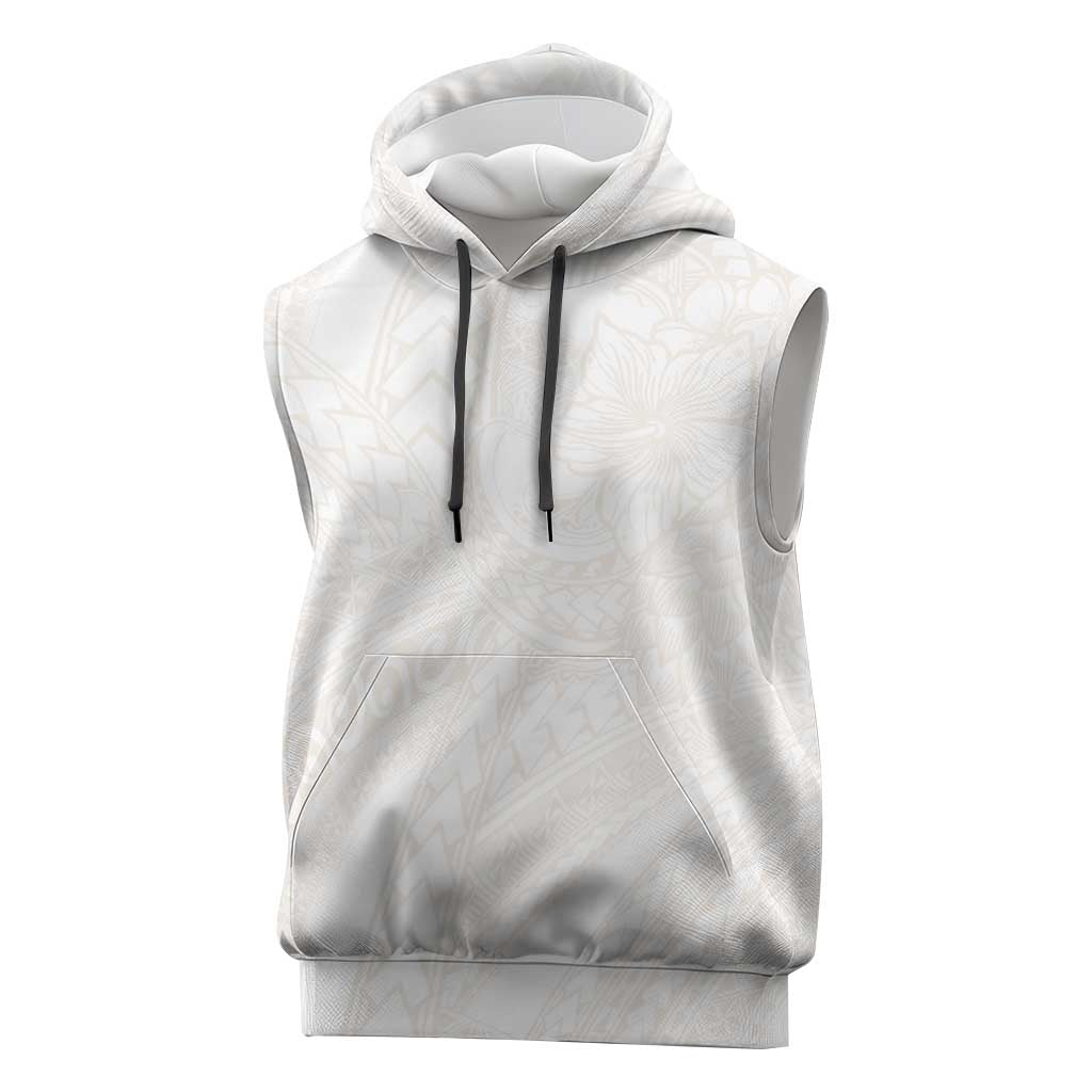 Samoa Lotu Tamaiti Ivory Sleeveless Hoodie Teuila Tatau - Polynesian Pride