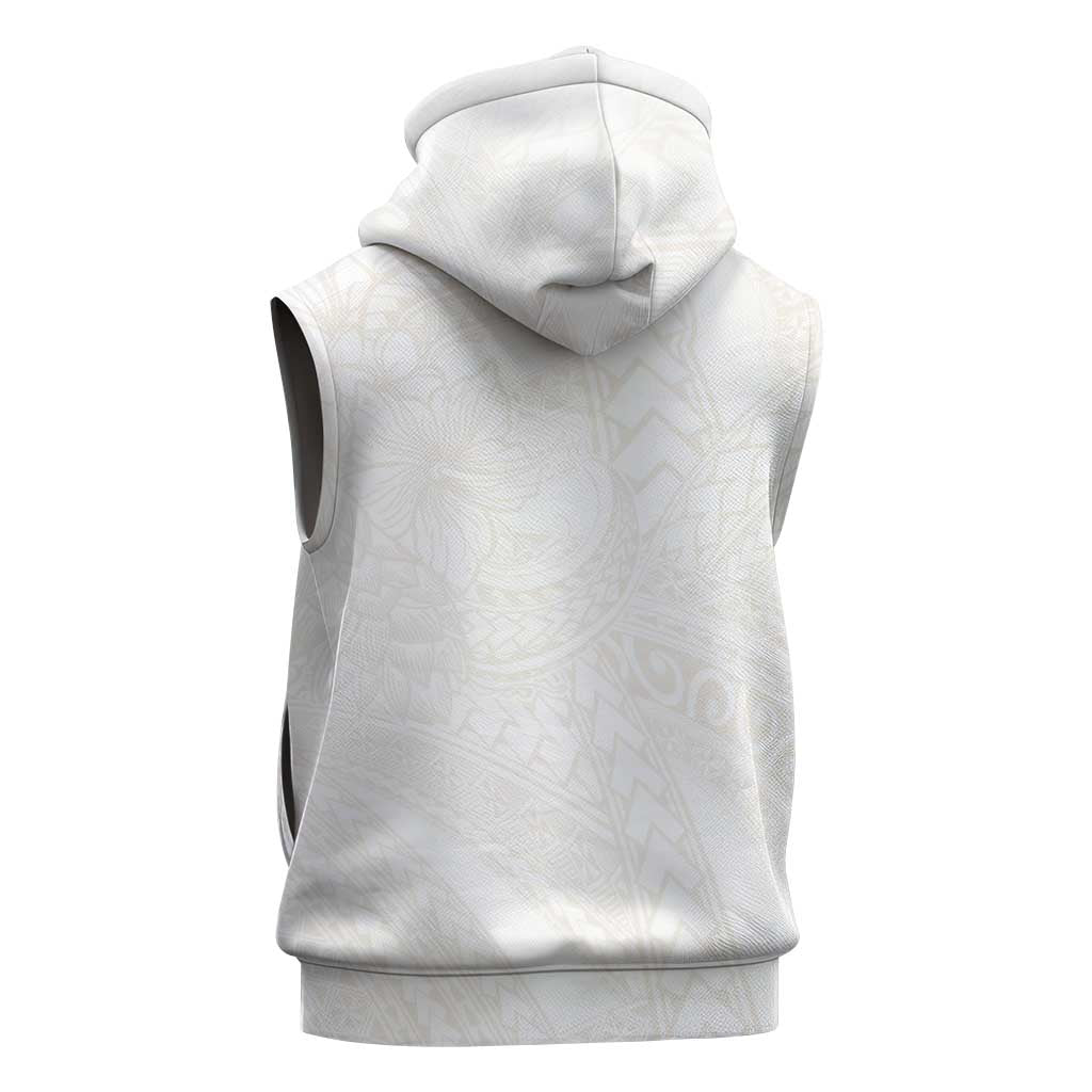 Samoa Lotu Tamaiti Ivory Sleeveless Zip Hoodie Teuila Tatau - Polynesian Pride