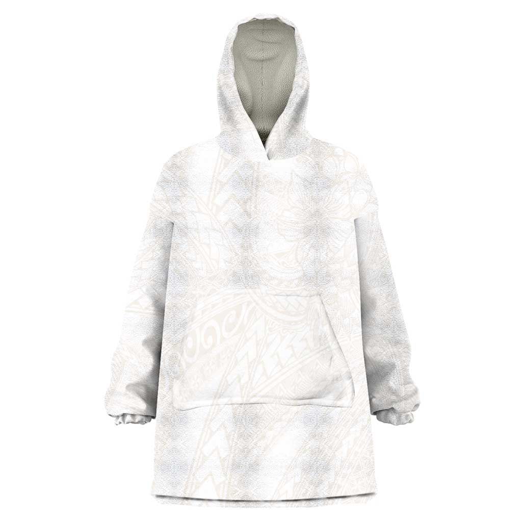 Samoa Lotu Tamaiti Ivory Wearable Blanket Hoodie Teuila Tatau - Polynesian Pride