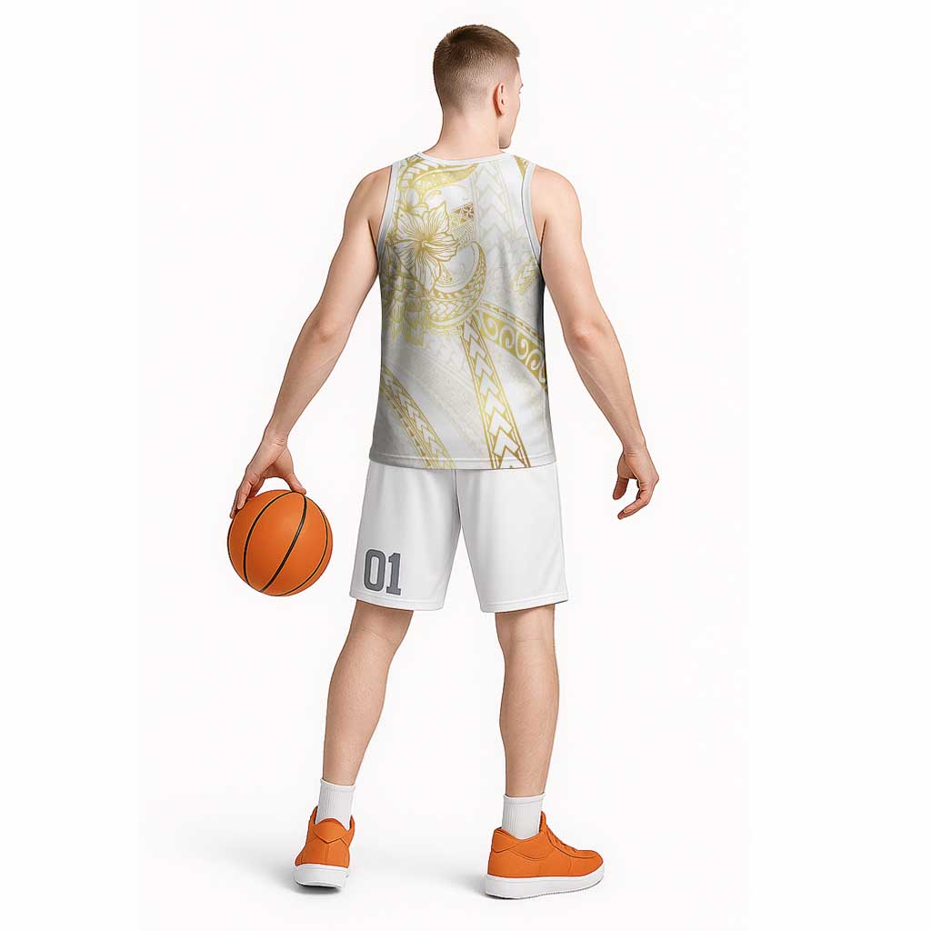 Samoa Lotu Tamaiti Gold Basketball Jersey Teuila Tatau - Polynesian Pride