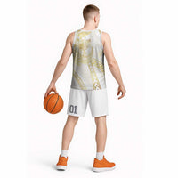 Samoa Lotu Tamaiti Gold Basketball Jersey Teuila Tatau - Polynesian Pride