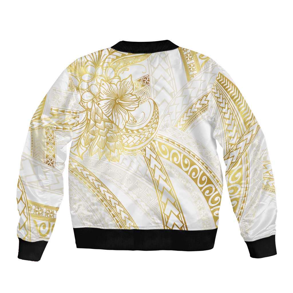 Samoa Lotu Tamaiti Gold Bomber Jacket Teuila Tatau - Polynesian Pride