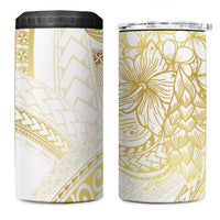 Samoa Lotu Tamaiti Gold 4 in 1 Can Cooler Tumbler Teuila Tatau - Polynesian Pride