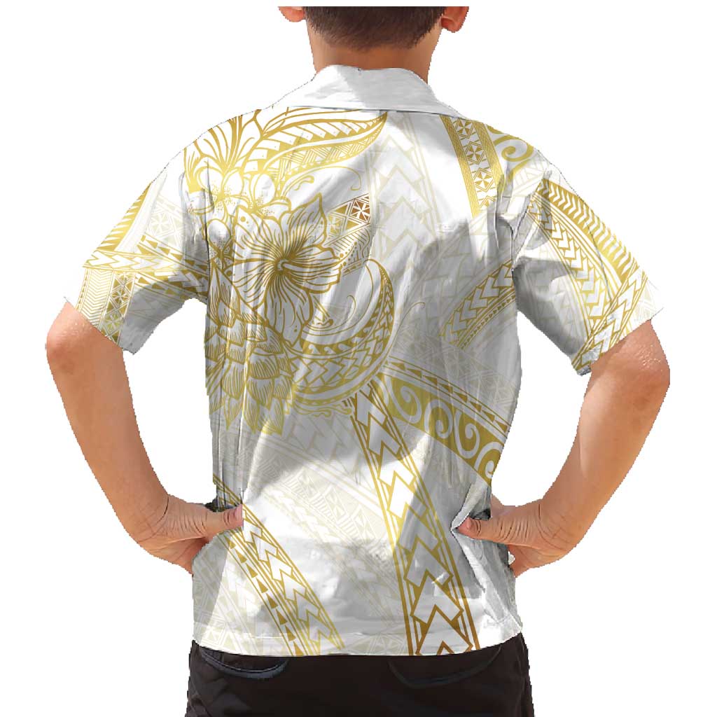 Samoa Lotu Tamaiti Gold Family Matching Mermaid Dress and Hawaiian Shirt Teuila Tatau - Polynesian Pride
