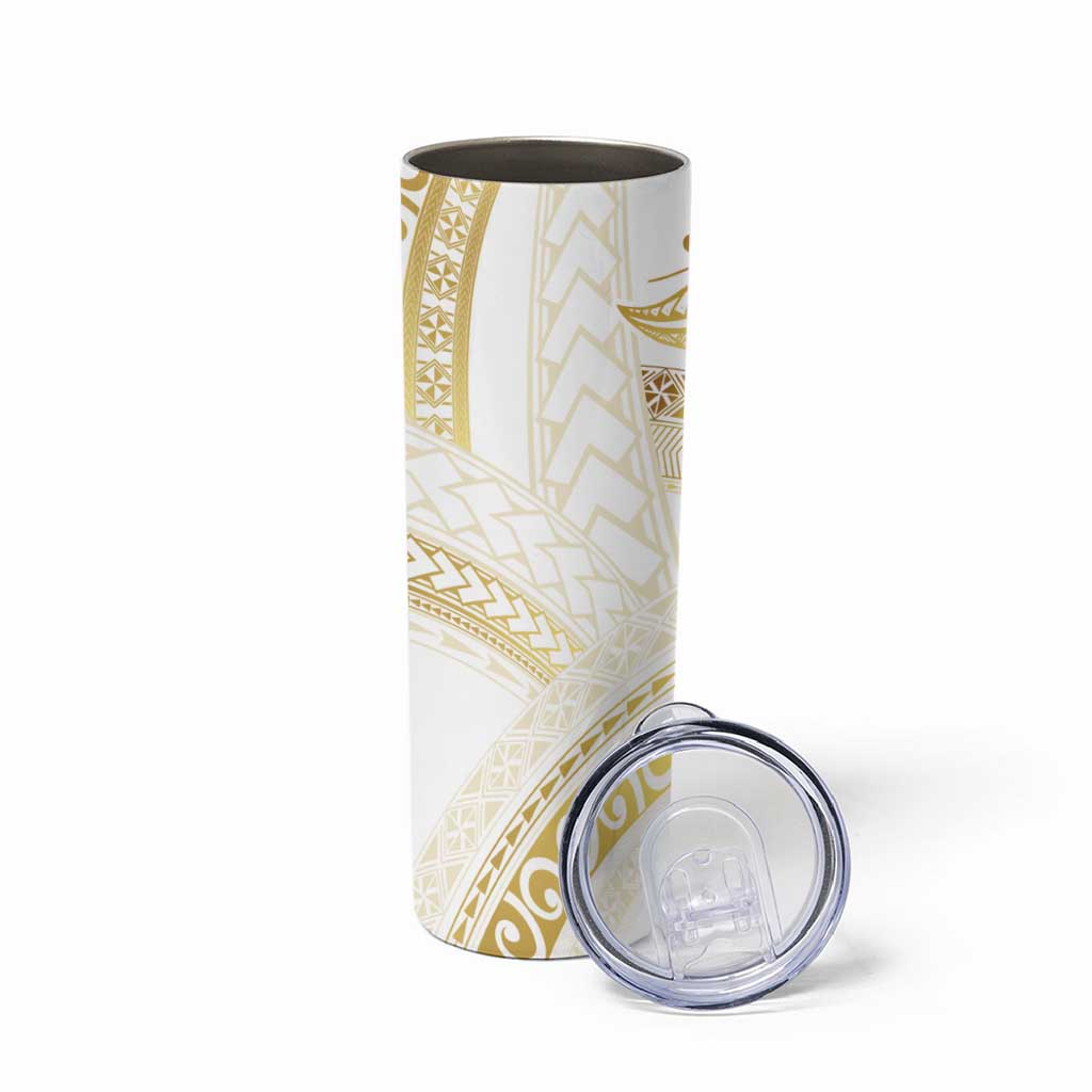 Samoa Lotu Tamaiti Gold Skinny Tumbler Teuila Tatau - Polynesian Pride