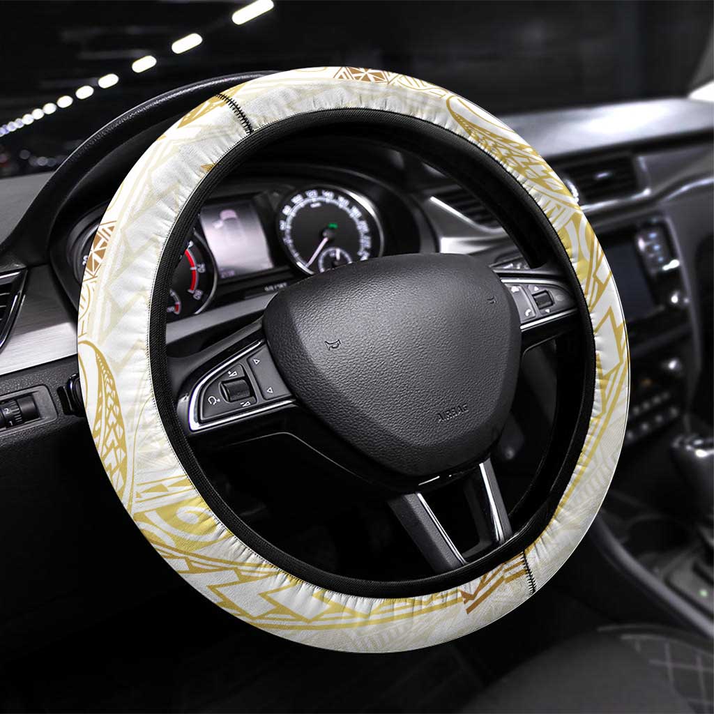 Samoa Lotu Tamaiti Gold Steering Wheel Cover Teuila Tatau - Polynesian Pride