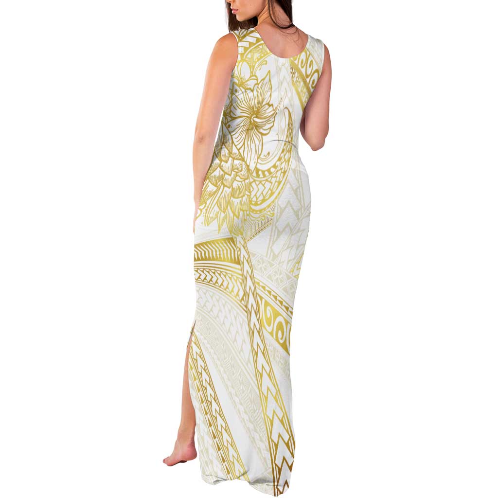 Samoa Lotu Tamaiti Gold Tank Maxi Dress Teuila Tatau - Polynesian Pride