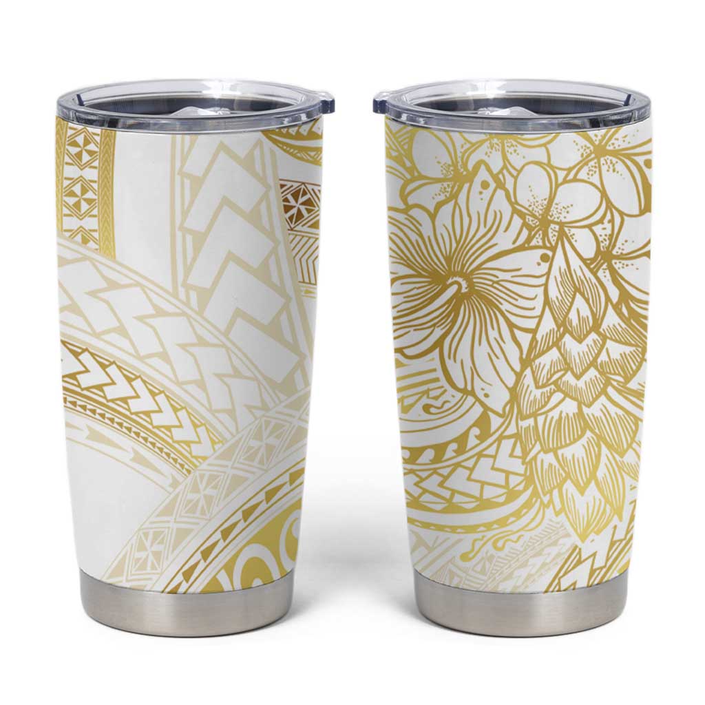 Samoa Lotu Tamaiti Gold Tumbler Cup Teuila Tatau - Polynesian Pride