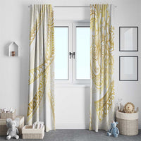 Samoa Lotu Tamaiti Gold Window Curtain Teuila Tatau - Polynesian Pride