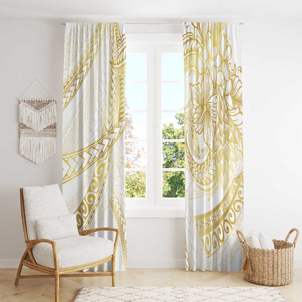 Samoa Lotu Tamaiti Gold Window Curtain Teuila Tatau - Polynesian Pride